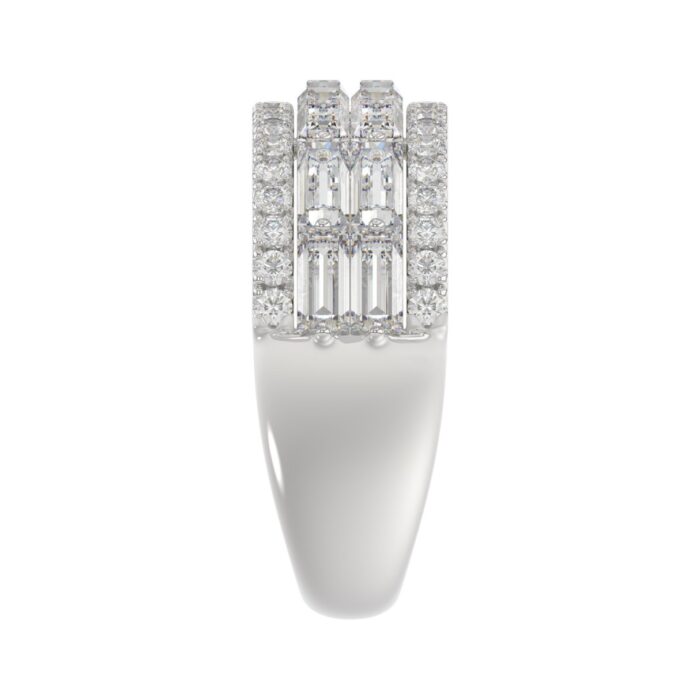 14K WHITE GOLD 1 1/4CT ROUND/BAGUETTE DIAMOND LADIES BAND - Image 2
