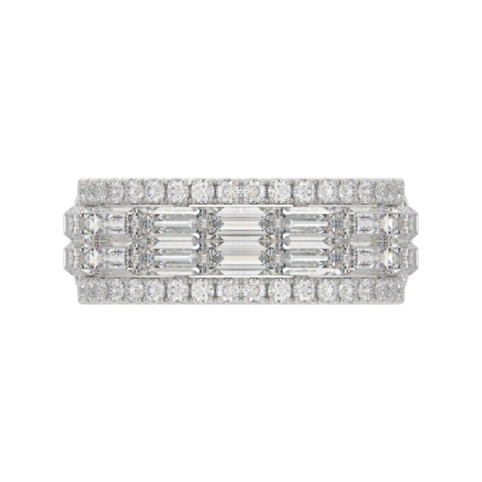 14K WHITE GOLD 1 1/4CT ROUND/BAGUETTE DIAMOND LADIES BAND - Image 3