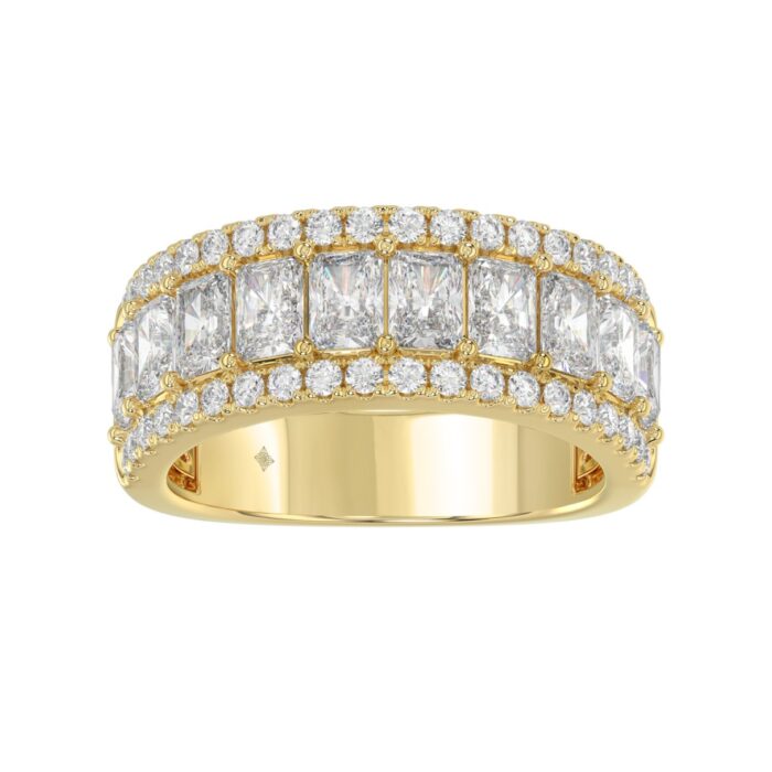 20879394_EC-134414Y-1214x1214.jpg 3.00 CT Fashion Band for Ladies Round & Radiant Cut Diamonds 14K Yellow Gold Luxury Band (Color F-G -Clarity VS1/VS2) - Image 1