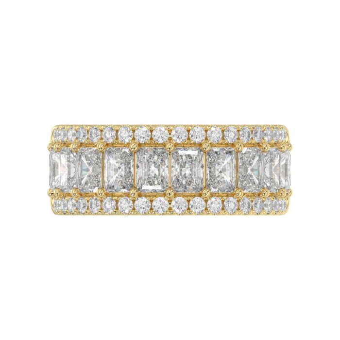 3.00 CT Fashion Band for Ladies Round & Radiant Cut Diamonds 14K Yellow Gold Luxury Band (Color F-G -Clarity VS1/VS2) - Image 5
