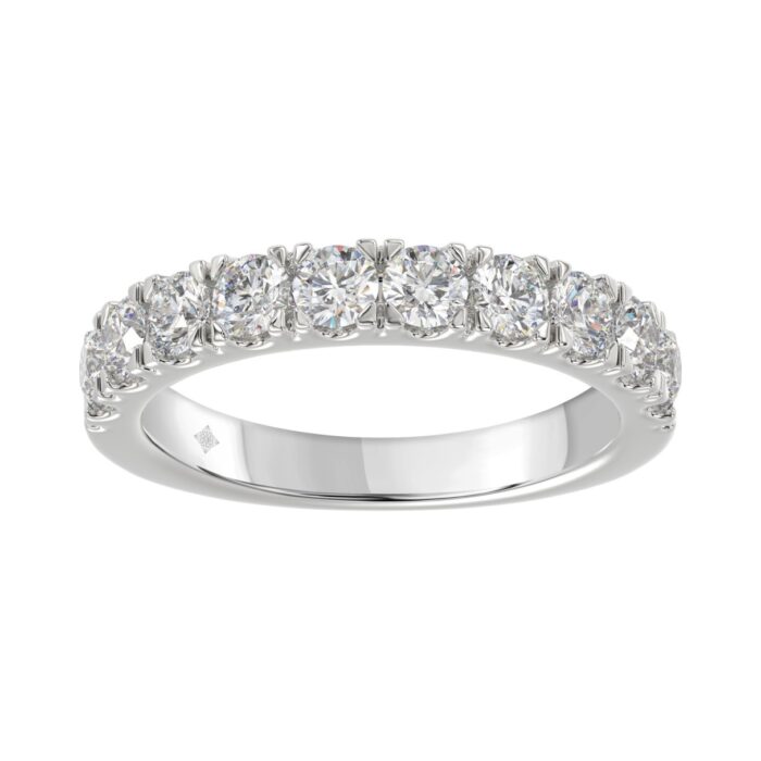 14K WHITE GOLD 1.00CT ROUND DIAMOND LADIES BAND - Image 1