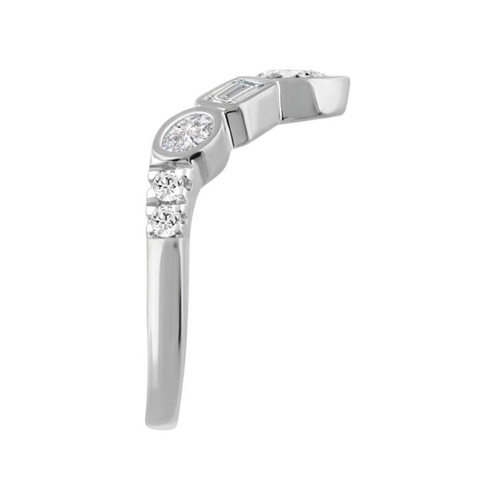 14K WHITE GOLD 1.00CT ROUND/EMERALD/OVAL/PEAR DIAMOND LADIES BAND (PEAR 1/5CT EMERALD 1/3CT OVAL 1/3CT) - Image 3