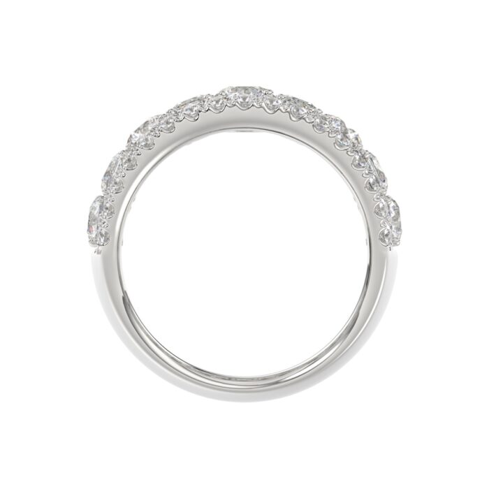 14K WHITE GOLD 5.00CT ROUND/EMERALD DIAMOND LADIES BAND - Image 2
