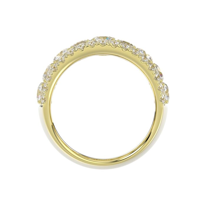 14K YELLOW GOLD 5.00CT ROUND/EMERALD DIAMOND LADIES BAND - Image 2