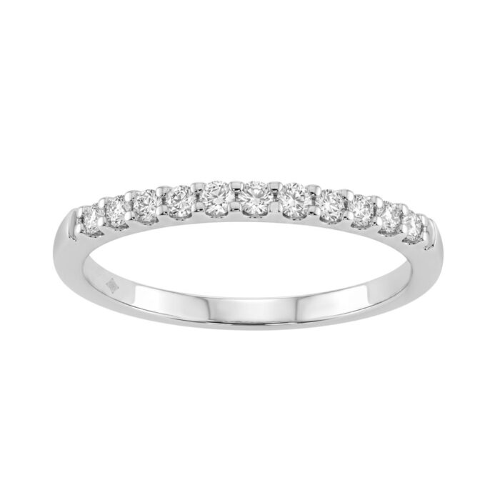 20879410_EC-155600W-14K-1214x1214.jpg Elegant 14K White Gold Ladies Diamond Wedding Band With 1/4Ct Round Diamonds - Image 1