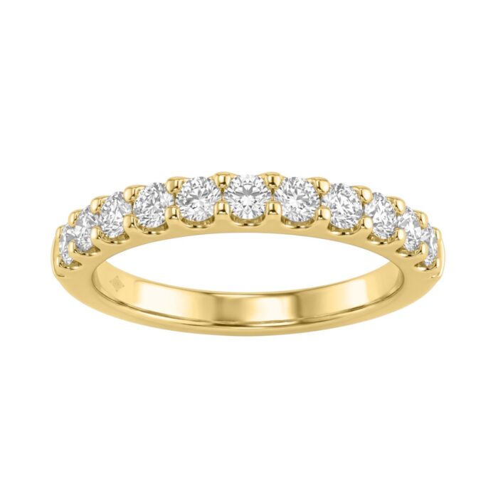 Elegant 14K Yellow Gold Ladies Diamond Wedding Band With 0.75Ctct Round Diamonds - Image 1