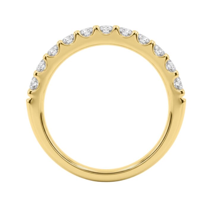 Elegant 14K Yellow Gold Ladies Diamond Wedding Band With 0.75Ctct Round Diamonds - Image 2