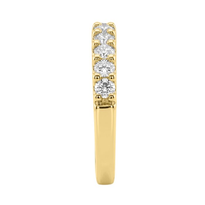 Elegant 14K Yellow Gold Ladies Diamond Wedding Band With 0.75Ctct Round Diamonds - Image 3