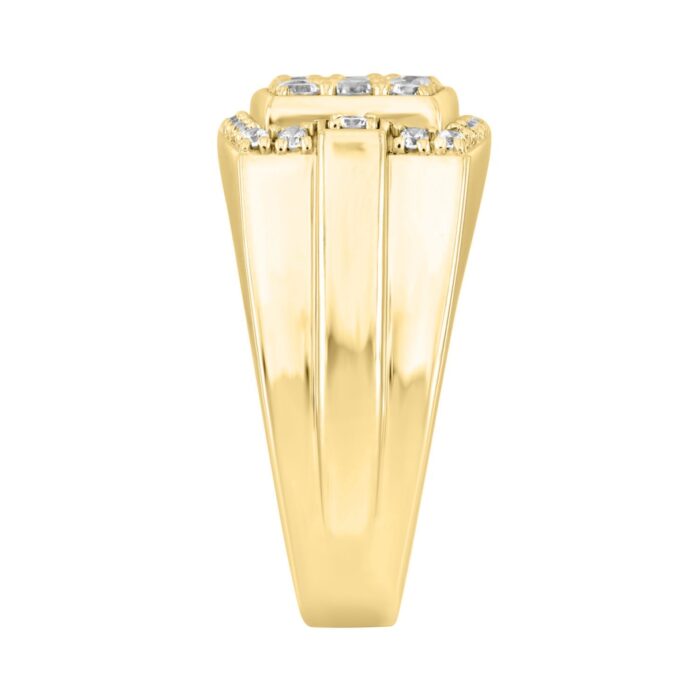 MEN'S RING 1 1/2CT ROUND DIAMOND 14K YELLOW GOLD - Image 3