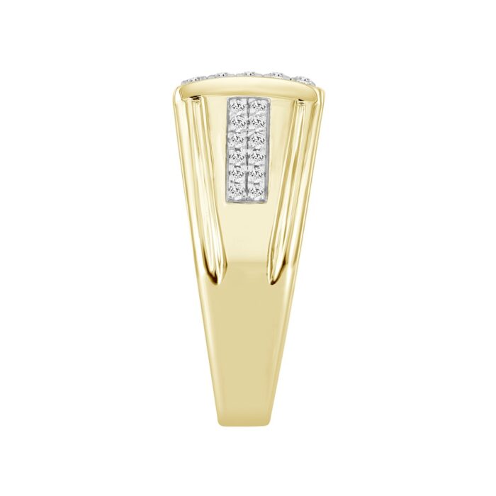 MEN'S RING 1CT ROUND DIAMOND 14K YELLOW GOLD - Image 3