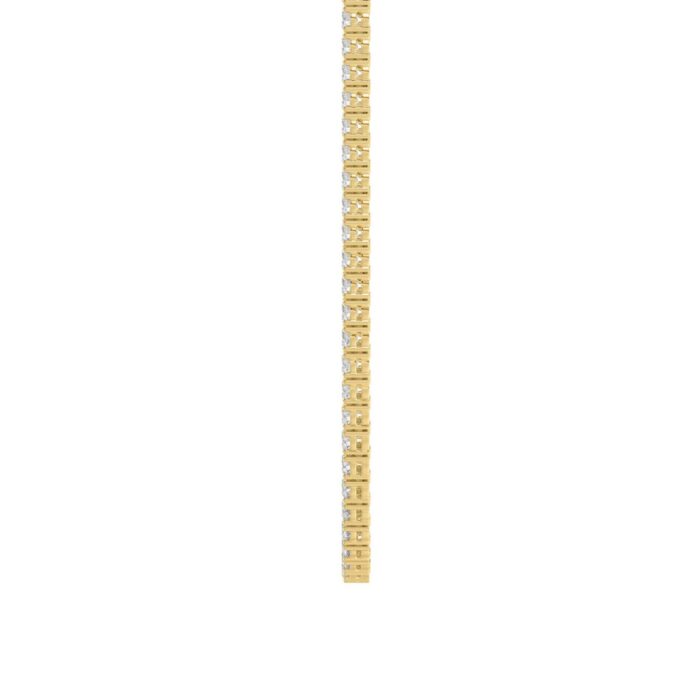 14K YELLOW GOLD 7 3/4CT 18" ROUND DIAMOND LADIES TENNIS NECKLACE - Image 2