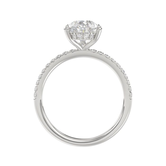 14K WHITE GOLD 2 3/4CT ROUND/PEAR DIAMOND LADIES RING (CENTER STONE PEAR DIAMOND 2CT) - Image 2