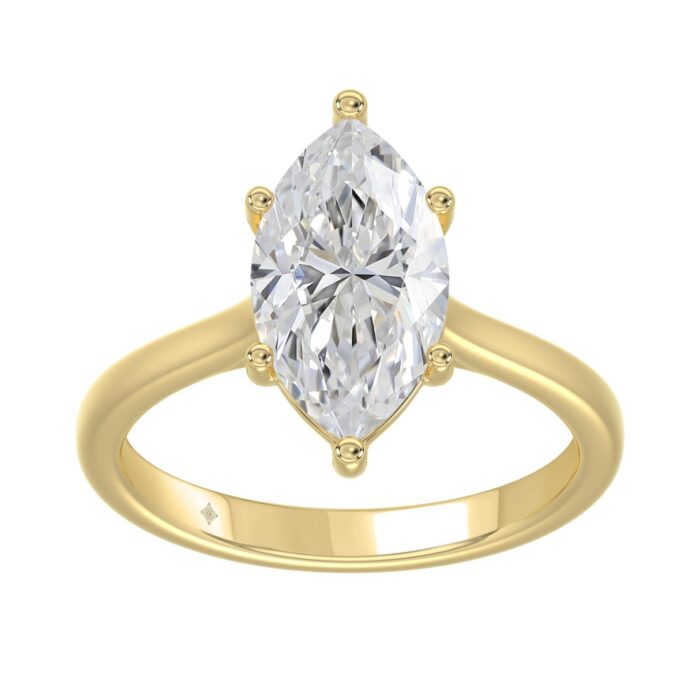 14K YELLOW GOLD 1 1/2CT MARQUISE DIAMOND SOLITAIRE RING - Image 1