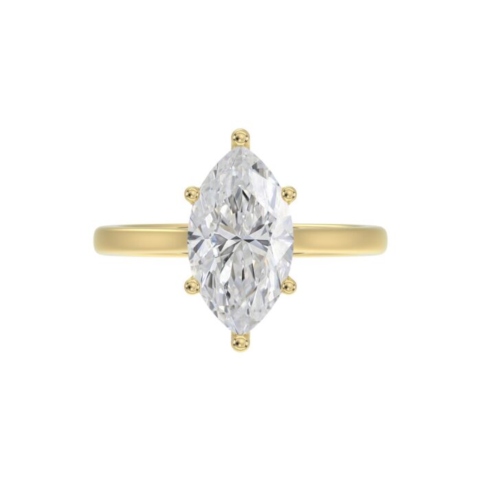 14K YELLOW GOLD 1 1/2CT MARQUISE DIAMOND SOLITAIRE RING - Image 5