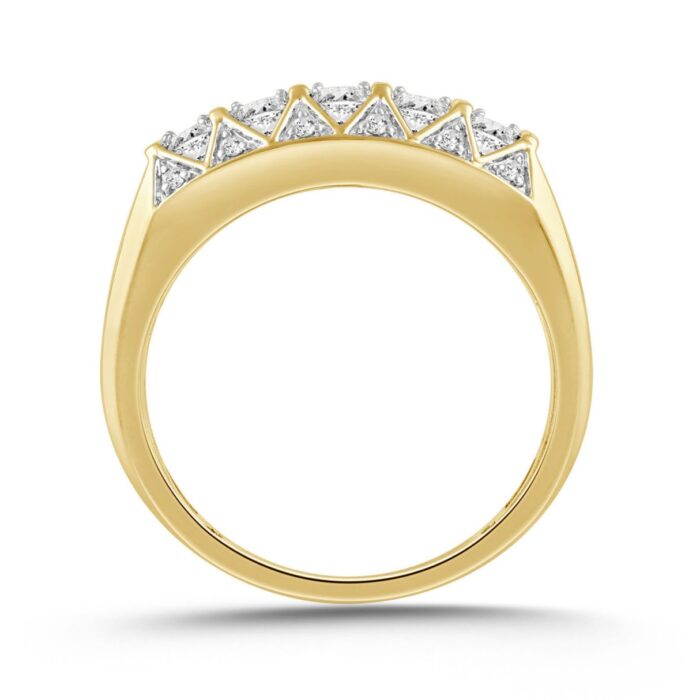 MEN'S RING 1.00CT ROUND DIAMOND 14K YELLOW GOLD - Image 3