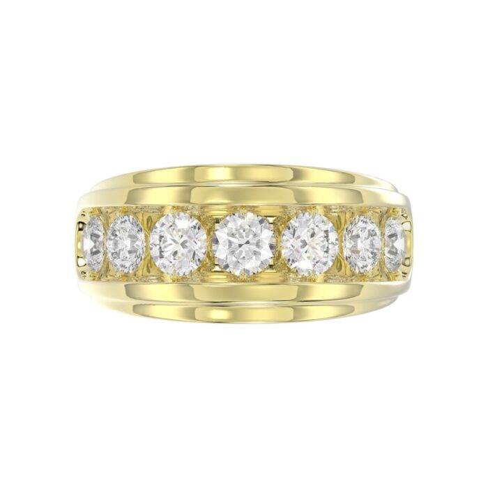 14K YELLOW GOLD 3.00CT ROUND DIAMOND MEN'S BAND - Image 5