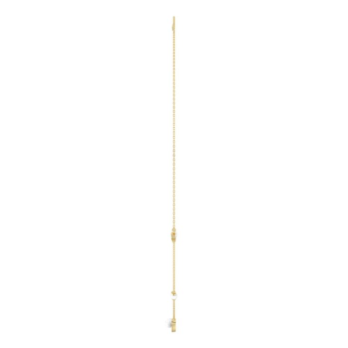 10K Yellow Gold Pearl & Ladies Necklace 1/5CT Marquise Diamonds (Color F-G -Clarity VS1/VS2) - Image 2
