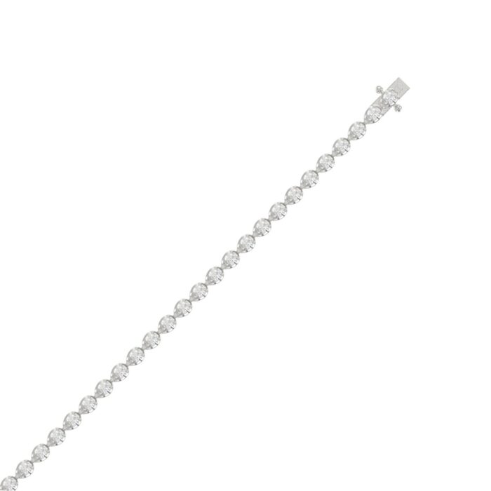 Elegant Pear Shape Diamond Ladies Tennis Bracelet in 14K White Gold 3 1/2CT (Color F-G -Clarity VS1/VS2) - Image 3