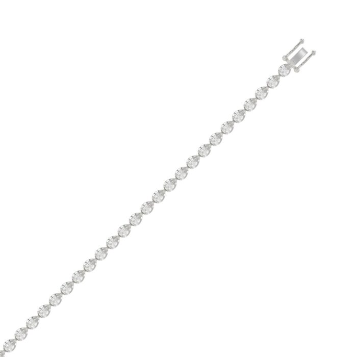 Elegant Pear Shape Diamond Ladies Tennis Bracelet in 14K White Gold 3 1/2CT (Color F-G -Clarity VS1/VS2) - Image 2