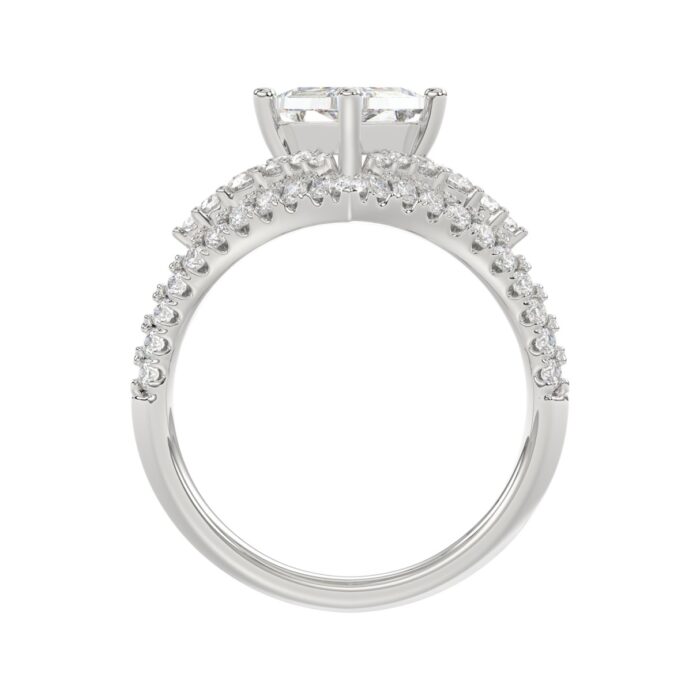 14K WHITE GOLD 2 3/4CT ROUND/LOZENGE DIAMOND LADIES RING - Image 2