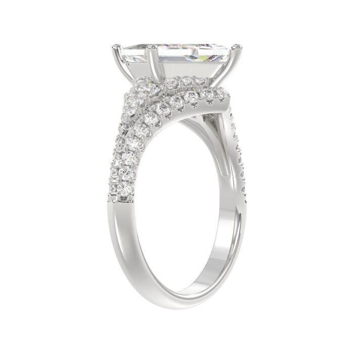 14K WHITE GOLD 2 3/4CT ROUND/LOZENGE DIAMOND LADIES RING - Image 3