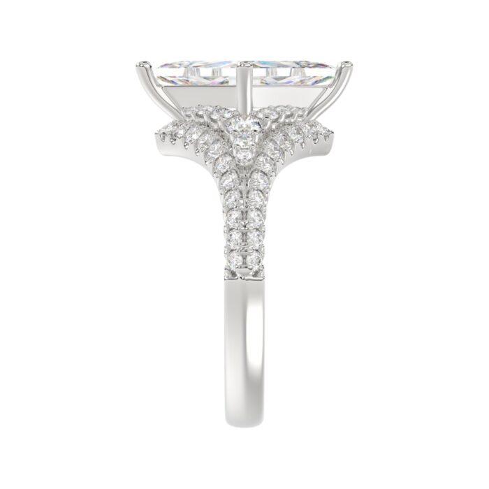 14K WHITE GOLD 2 3/4CT ROUND/LOZENGE DIAMOND LADIES RING - Image 4
