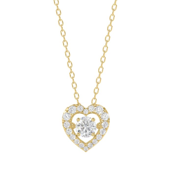 20890201_EC-118184Y-1214x1214.jpg LADIES DANCING DIAMOND PENDANT WITH CHAIN 3/4CT ROUND DIAMOND 14K YELLOW GOLD (CENTER STONE ROUND DIAMOND 1/2CT) - Image 1