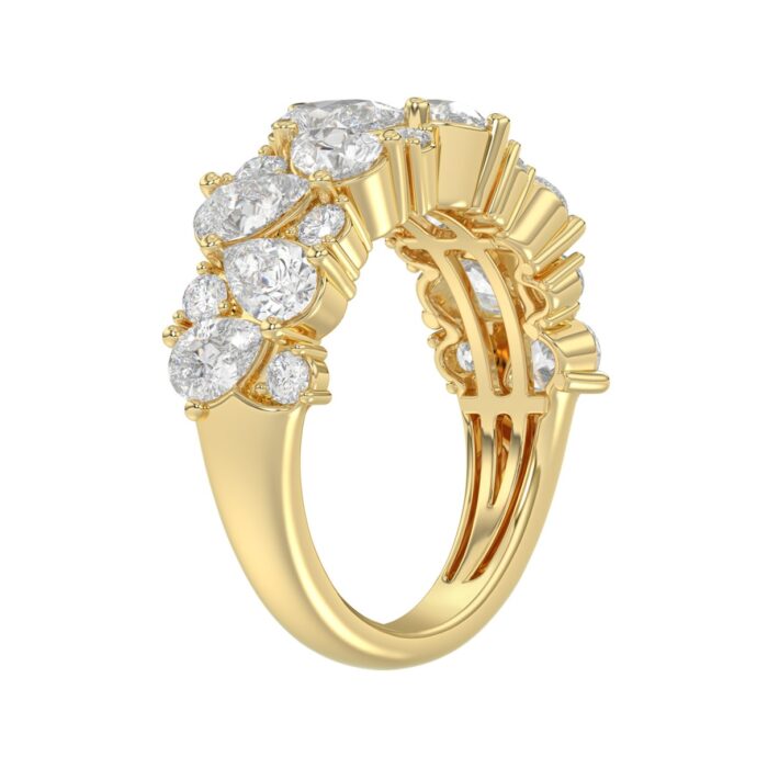 10K YELLOW GOLD 3.00CT ROUND/PEAR DIAMOND LADIES RING - Image 3
