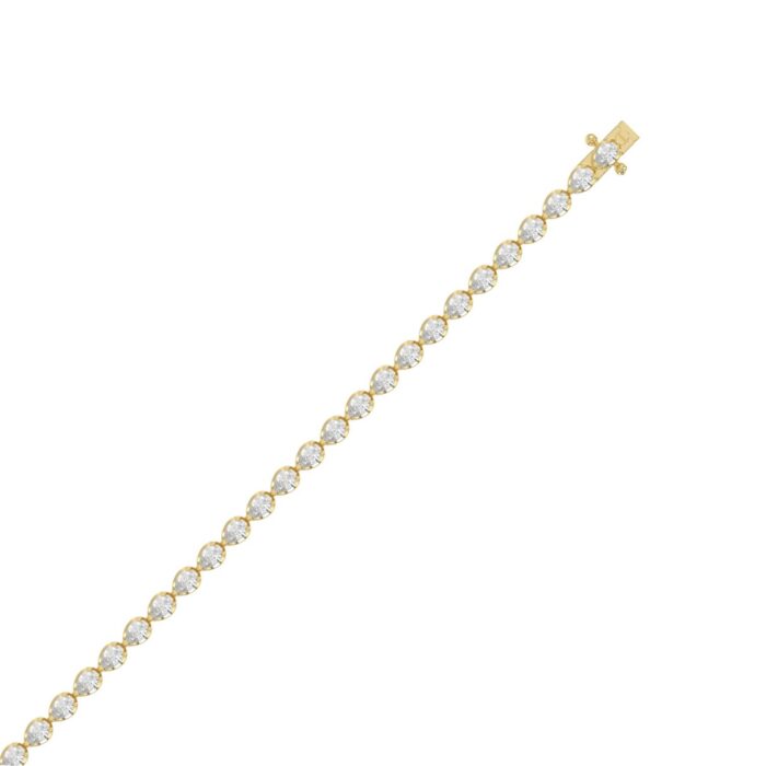 Elegant Pear Shape Diamond Ladies Tennis Bracelet in 14K Yellow Gold 3 1/2CT (Color F-G -Clarity VS1/VS2) - Image 3