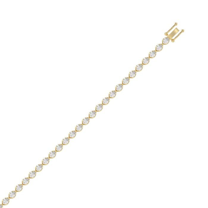 Elegant Pear Shape Diamond Ladies Tennis Bracelet in 14K Yellow Gold 3 1/2CT (Color F-G -Clarity VS1/VS2) - Image 2