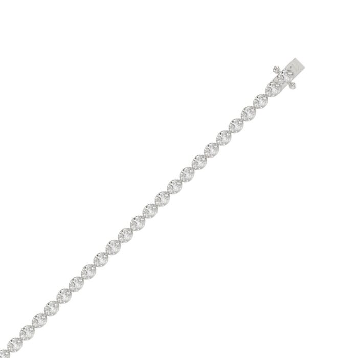 Fancy Oval Shape Diamond Ladies Tennis Bracelet in 14K White Gold 4CT (Color F-G -Clarity VS1/VS2) - Image 3