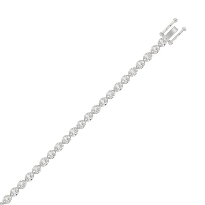 Fancy Oval Shape Diamond Ladies Tennis Bracelet in 14K White Gold 4CT (Color F-G -Clarity VS1/VS2) - Image 2