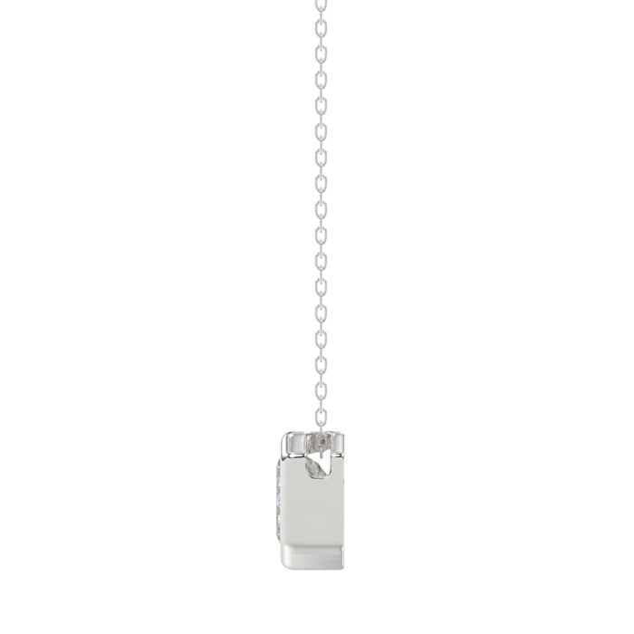 LADIES SOLITAIRE PENDANT 1CT EMERALD DIAMOND 14K WHITE GOLD WITH CHAIN - Image 2