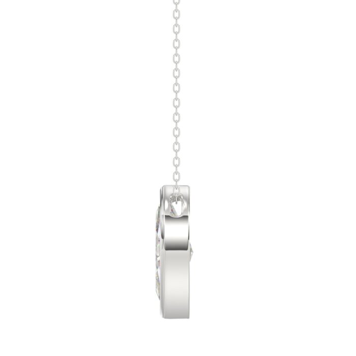 LADIES SOLITAIRE PENDANT 3CT MARQUISE DIAMOND 14K WHITE GOLD - Image 2