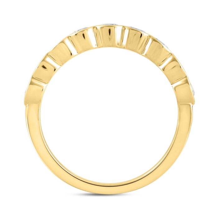 LADIES BAND 1CT ROUND DIAMOND 14K YELLOW GOLD - Image 2