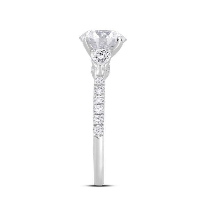 14K WHITE GOLD 2 3/4CT ROUND/PEAR DIAMOND LADIES RING (CENTER STONE ROUND DIAMOND 2CT ) - Image 3