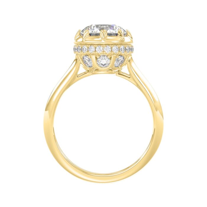 14K YELLOW GOLD 2 1/2CT ROUND DIAMOND LADIES RING (CENTER STONE ROUND DIAMOND 2CT) - Image 2