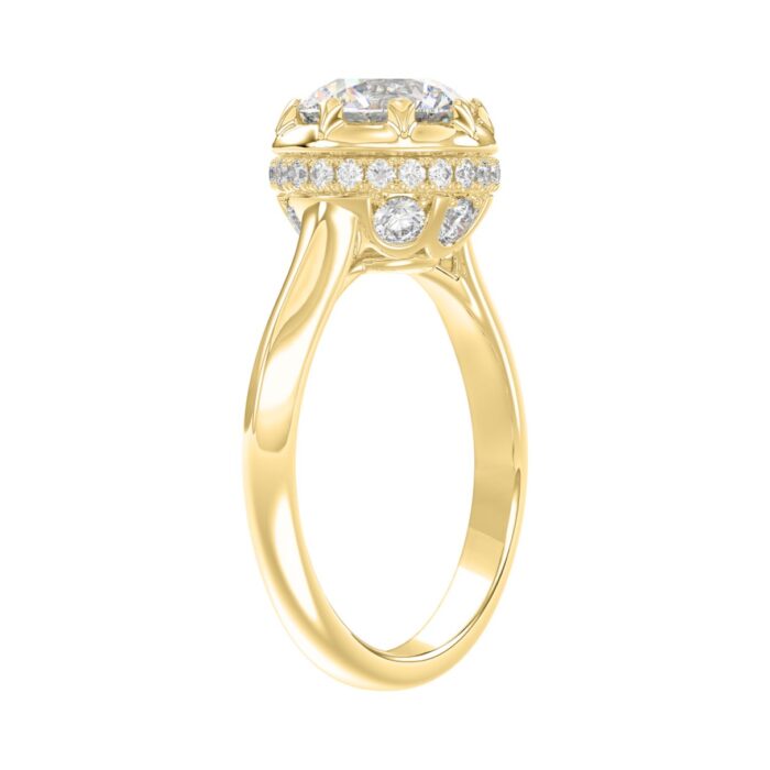 14K YELLOW GOLD 2 1/2CT ROUND DIAMOND LADIES RING (CENTER STONE ROUND DIAMOND 2CT) - Image 3