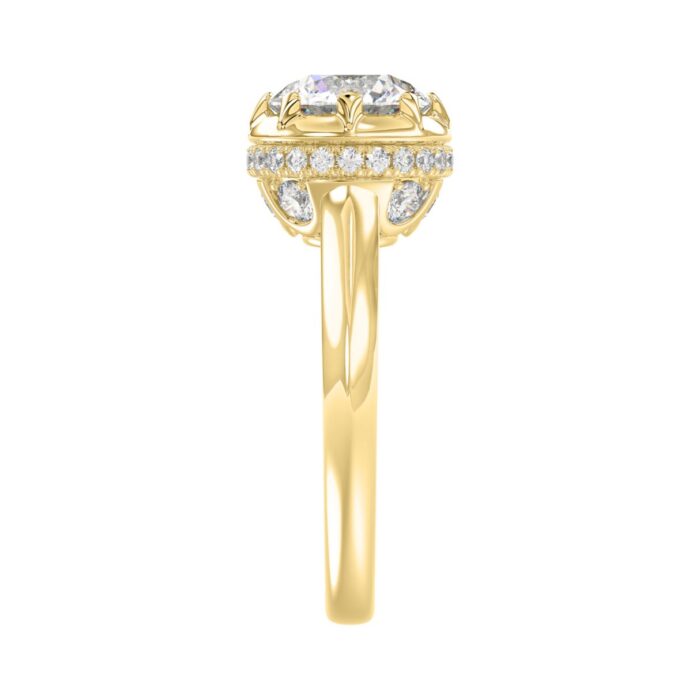 14K YELLOW GOLD 2 1/2CT ROUND DIAMOND LADIES RING (CENTER STONE ROUND DIAMOND 2CT) - Image 4