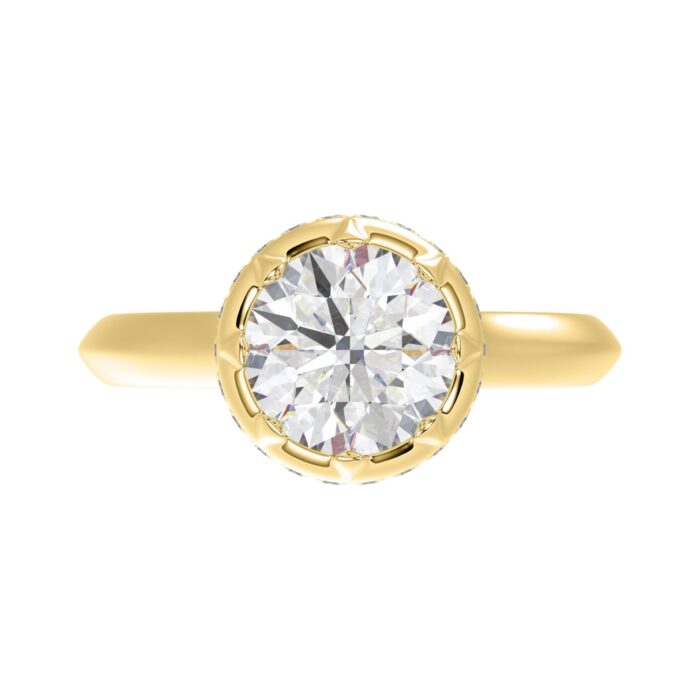 14K YELLOW GOLD 2 1/2CT ROUND DIAMOND LADIES RING (CENTER STONE ROUND DIAMOND 2CT) - Image 5