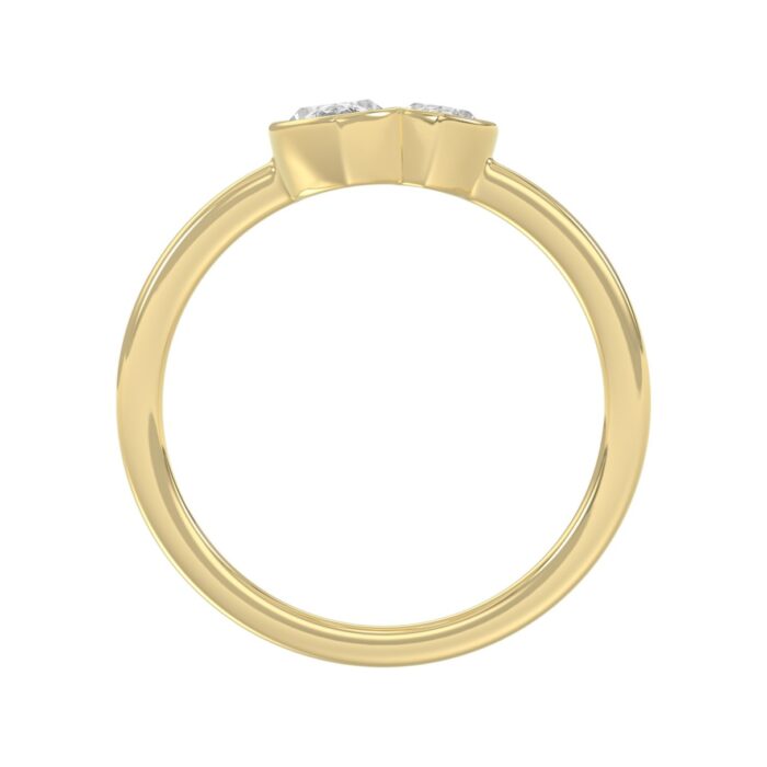 Elegant ColleCTions Linked Hearts Ladies Ring 10K Yellow Gold 3/4CT Marquise Lab Grown Diamond (Color F-G -Clarity VS1/VS2) - Image 3