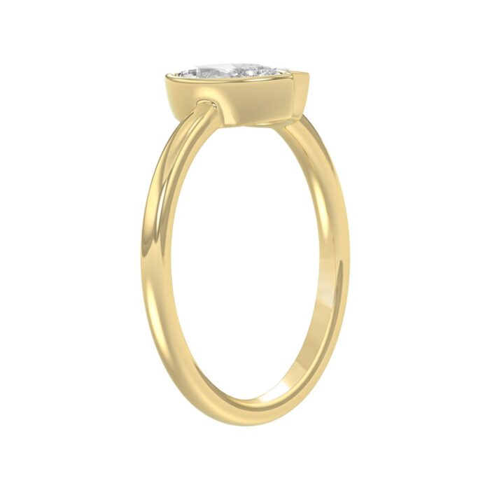 Elegant ColleCTions Linked Hearts Ladies Ring 10K Yellow Gold 3/4CT Marquise Lab Grown Diamond (Color F-G -Clarity VS1/VS2) - Image 2