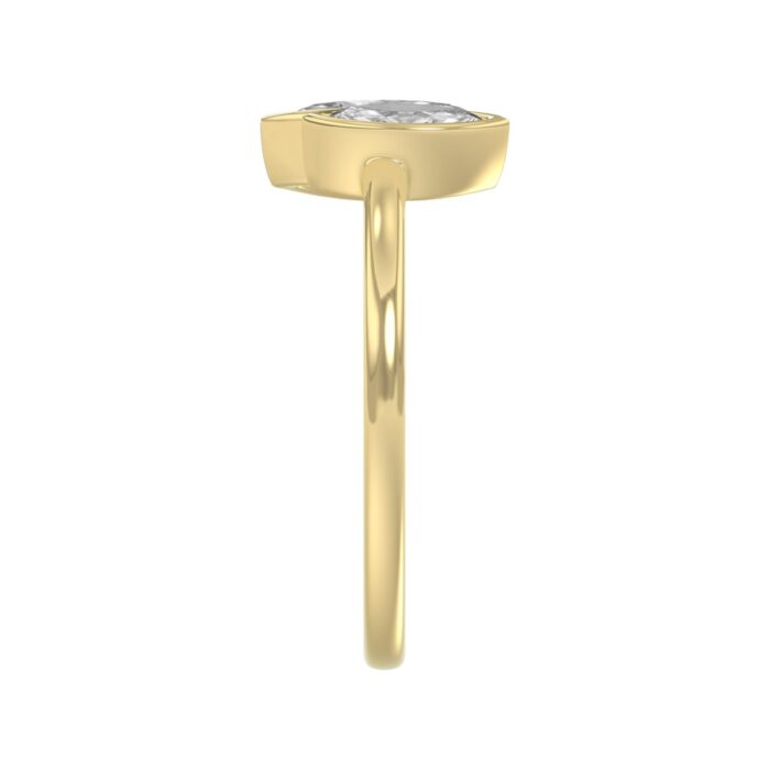 Elegant ColleCTions Linked Hearts Ladies Ring 10K Yellow Gold 3/4CT Marquise Lab Grown Diamond (Color F-G -Clarity VS1/VS2) - Image 4