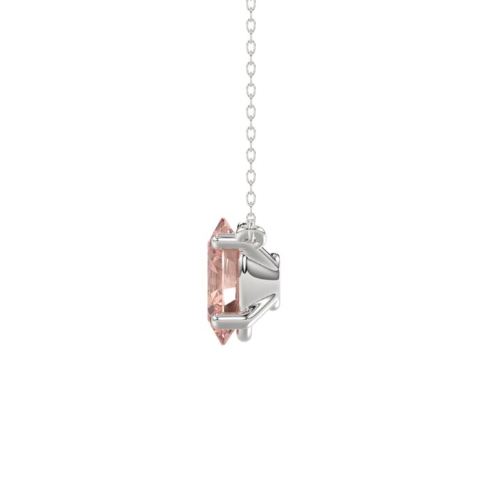 ETERNAL BLUSH COLLECTION 14K WHITE GOLD 1.00CT OVAL PINK DIAMOND LADIES NECKLACE - Image 2