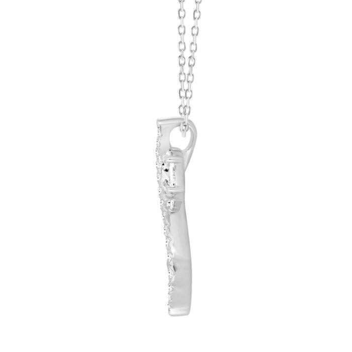 LADIES PENDANT 1CT ROUND/PEAR DIAMOND 14K WHITE GOLD - Image 2