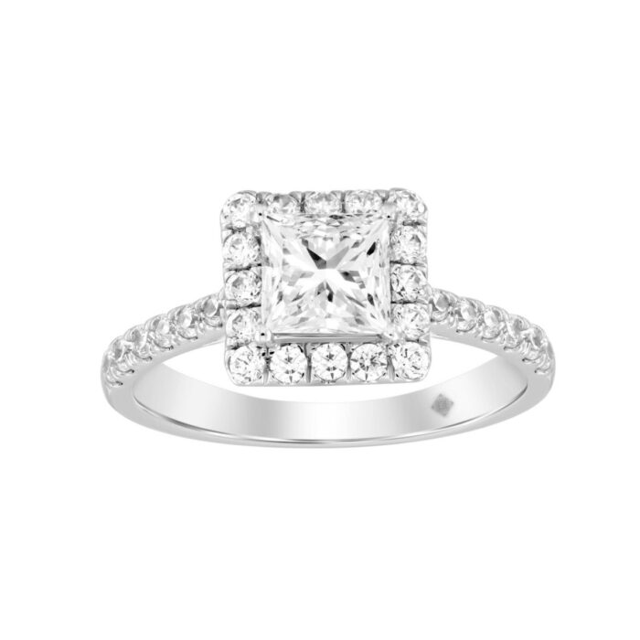 20890264_EC-105290W-1214x1214.jpg LADIES RING 1 1/2CT ROUND/PRINCESS DIAMOND 14K WHITE GOLD (CENTER STONE PRINCESS DIAMOND 1CT) - Image 1