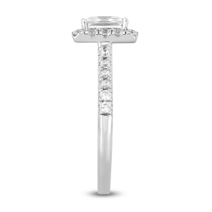LADIES RING 1 1/2CT ROUND/PRINCESS DIAMOND 14K WHITE GOLD (CENTER STONE PRINCESS DIAMOND 1CT) - Image 3