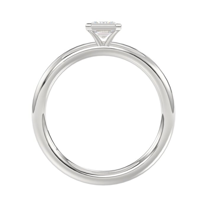 LADIES SOLITAIRE RING 1CT EMERALD DIAMOND 14K WHITE GOLD (CENTER STONE EMERALD DIAMOND 1CT ) - Image 2