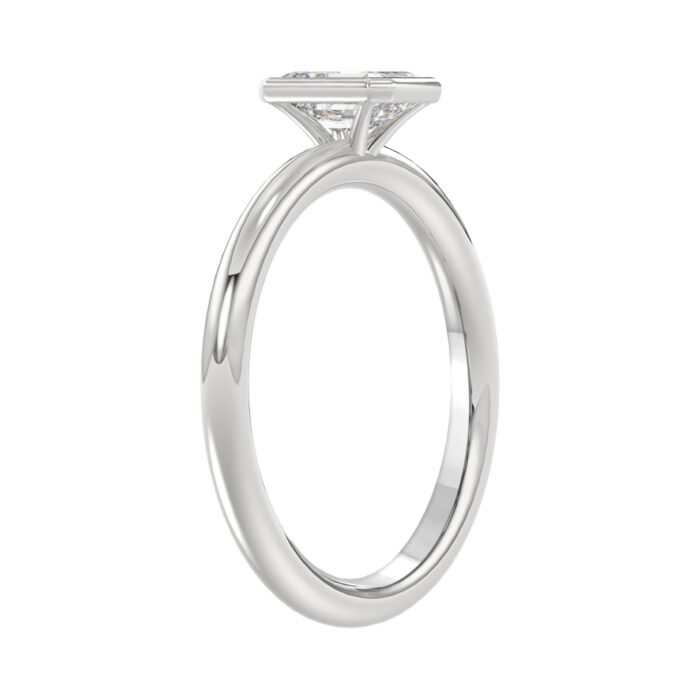 LADIES SOLITAIRE RING 1CT EMERALD DIAMOND 14K WHITE GOLD (CENTER STONE EMERALD DIAMOND 1CT ) - Image 3