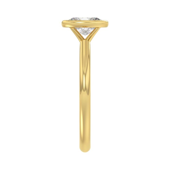 LADIES SOLITAIRE RING 1CT OVAL DIAMOND 14K YELLOW GOLD (CENTER STONE OVAL DIAMOND 1CT ) - Image 4